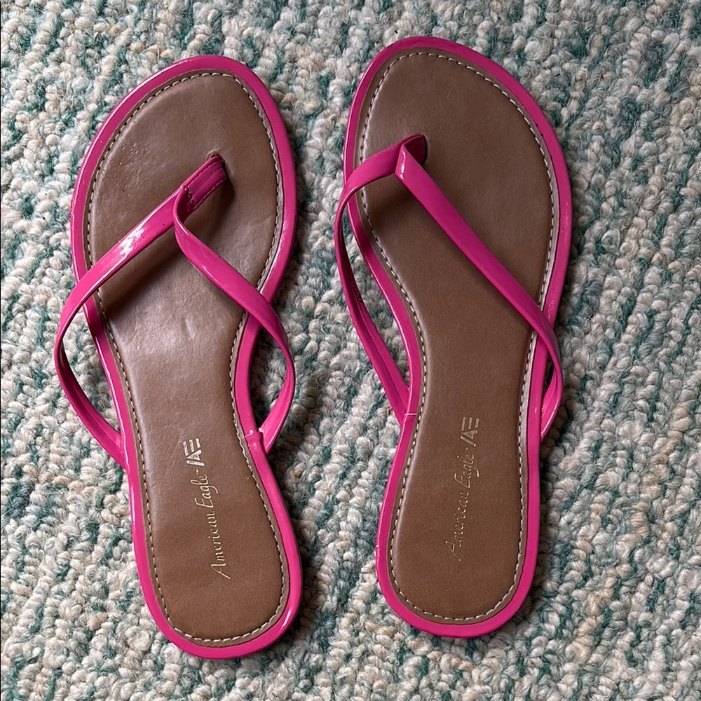 American Eagle Outfitters Pink and Brown Sandals